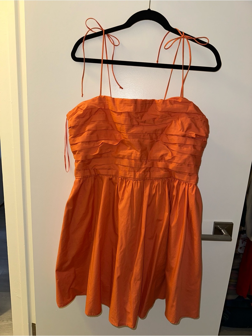 Abercrombie & Fitch Bright Orange Tie-Strap Mini Dress